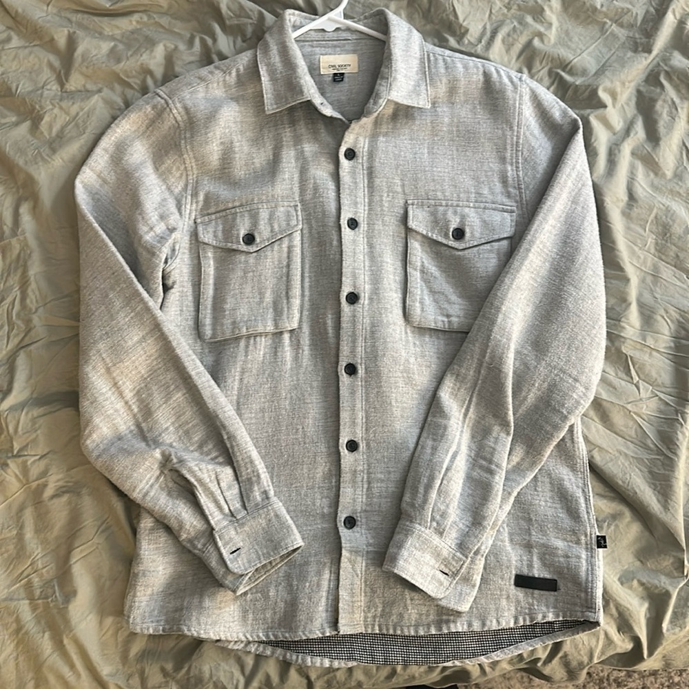 Civil Society, Shirt-Jacket / Flannel in Heather White, Size Large